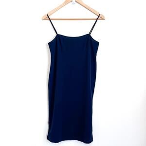 Agnes B Feminine Minimalist Slip Dress Size 40 US 6/8 Black Dainty Old Money